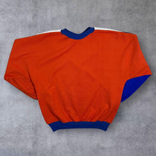 Load image into Gallery viewer, Vintage 90's White Blue Red-Orange Colour Block Crewneck Sweatshirt