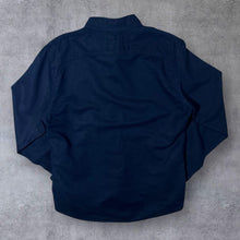 Load image into Gallery viewer, Timberland "Slim Fit" Navy Blue Mini Logo Long Sleeve Linen Cotton Blend Shirt