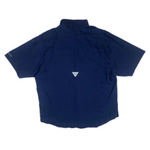 Load image into Gallery viewer, COLUMBIA PFG Fishing Omni-Shade Navy Blue Utility Short Sleeve Button-Up Shirt