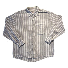 Load image into Gallery viewer, Vintage 90's Whitman's Black White Striped Long Sleeve Flannel Button-Up Shirt