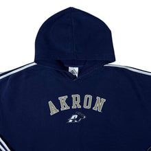 Load image into Gallery viewer, Vintage Adidas NCAA Akron Zips College Navy Blue Three Stripe Pullover Hoodie