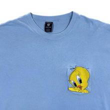 Load image into Gallery viewer, Vintage Warner Bros (1997) TWEETY Looney Tunes Embroidered Pocket Blue T-Shirt