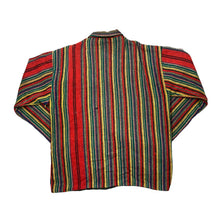 Load image into Gallery viewer, Vintage 90's MADE IN INDIA Multi Colour Blanket Striped Wool Button Collared Sweater Cardigan