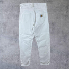Load image into Gallery viewer, Carhartt "Newel Pant" White Relaxed Tapered Regular Fit Denim Jeans