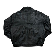 Load image into Gallery viewer, Vintage 90's SNAP-ON Mini Logo Genuine Real Heavy Black Leather Bomber Jacket