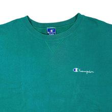 Load image into Gallery viewer, Vintage CHAMPION Classic Embroidered Mini Logo Turquoise Crewneck Sweatshirt