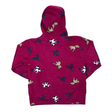 Load image into Gallery viewer, Vintage NORTHERN GETAWAY Cat Dog Flower Patterned Zip Fleece Hoodie