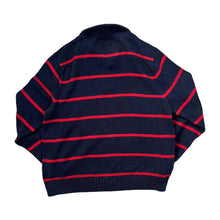 Load image into Gallery viewer, POLO RALPH LAUREN Embroidered Mini Logo Striped 1/4 Zip Pullover Knit Sweater Jumper