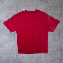 Load image into Gallery viewer, Vintage Lead Me Not To Temptation Skater Novelty Spellout Graphic Red T-Shirt