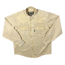Load image into Gallery viewer, Vintage Stars & Stripes Cowboy Western Pale Yellow Popper Long Sleeve Shirt