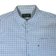 Load image into Gallery viewer, Early 00's WRANGLER Blue Patterned Check Short Sleeve Cotton Shirt