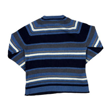 Load image into Gallery viewer, P.G.FIELD Multi Striped Pure New Wool Elbow Patch Knit Sweater Jumper