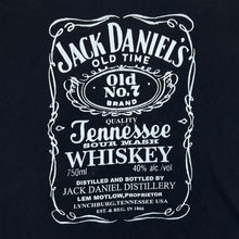 Load image into Gallery viewer, Early 00's JACK DANIEL'S "Tennessee Whiskey" Logo Spellout Graphic Black T-Shirt
