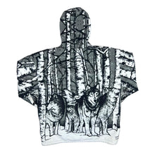 Load image into Gallery viewer, Vintage Wolf Animal Nature Wildlife Snow Scene Zip Fleece Hoodie