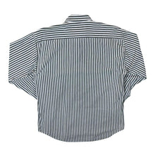 Load image into Gallery viewer, Vintage 90's Smith Brooks Green Grey White Striped Long Sleeve Cotton Shirt
