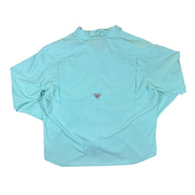 Load image into Gallery viewer, COLUMBIA PFG Fishing Turquoise Long Sleeve Polyester Utility Shirt