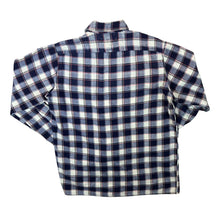 Load image into Gallery viewer, Vintage Friendship Navy White Red Plaid Check Long Sleeve Flannel Shirt