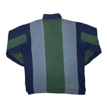 Load image into Gallery viewer, Vintage VAN HEUSEN Colour Block Striped Distressed Collared Sweatshirt