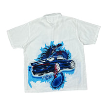 Load image into Gallery viewer, Early 00's DNON JEANS y2k Hip Hop Gothic Dragon Car Graphic Open Collar Polyester Shirt