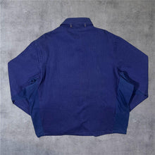Load image into Gallery viewer, Vintage Roznava French Chore Worker Style Navy Blue Pinstripe Button Cotton Jacket