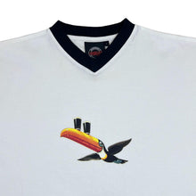 Load image into Gallery viewer, Early 00's GUINNESS Toucan Mascot Beer Logo Graphic V-Neck Ringer T-Shirt