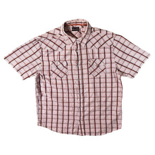 Load image into Gallery viewer, Vintage Wrangler Cowboy Western Red White Check Popper Short Sleeve Shirt