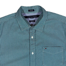 Load image into Gallery viewer, TOMMY HILFIGER "Custom Fit" 80's 2 Ply Multi Striped Long Sleeve Cotton Dress Shirt