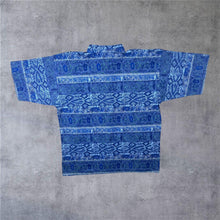 Load image into Gallery viewer, Vintage 90’s Blue Beige Crazy Aztec Abstract Patterned 1/4 Button Shirt