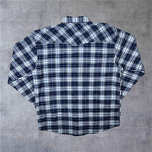 Load image into Gallery viewer, Early 00's ProAction Cowboy Western Plaid Check Popper Long Sleeve Shirt