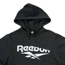 Load image into Gallery viewer, REEBOK CLASSIC Big Logo Spellout Graphic Black Pullover Hoodie