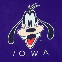 Load image into Gallery viewer, Vintage 90's Velva Sheen Disney IOWA Goofy Character Graphic Purple T-Shirt