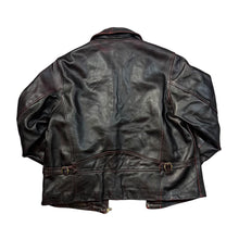 Load image into Gallery viewer, Vintage 90's VERA PELLE Classic Black Red Distressed Effect Real Leather Bomber Jacket