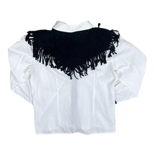 Load image into Gallery viewer, Vintage Cowboy Western Style Tasselled White Black Long Sleeve Shirt
