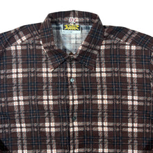 Load image into Gallery viewer, Vintage Johaj Brown Black White Plaid Check Long Sleeve Flannel Shirt