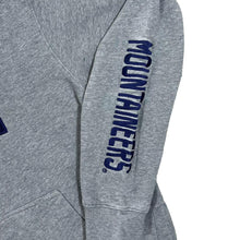 Load image into Gallery viewer, WEST VIRGINIA MOUNTAINEERS Embroidered College Spellout Grey Pullover Hoodie