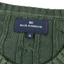 Load image into Gallery viewer, BLUE HARBOUR Marks & Spender Classic Cable Knit Green Cotton Sweater Jumper