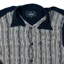 Load image into Gallery viewer, Vintage Systeme Nouveau Black Beige Abstract Patterned Long Sleeve Viscose Shirt