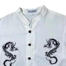 Load image into Gallery viewer, Vintage Equivoque Collection Embroidered Dragon Toggle Button Short Sleeve Shirt
