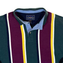 Load image into Gallery viewer, Vintage The Arrow Company Colour Block Multi Striped Long Sleeve Polo Shirt
