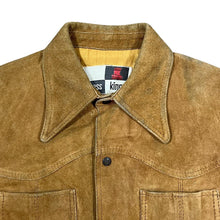 Load image into Gallery viewer, Vintage 90's CHESS KING Brown Real Genuine Suede Leather Button Jacket
