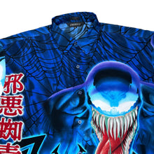 Load image into Gallery viewer, Vintage CHANGES (2000) Marvel Venom Spider-Man Villain Anti-Hero All-Over Print Graphic Polyester Shirt