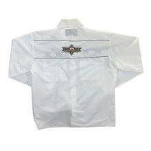 Load image into Gallery viewer, Vintage Lobo Rider's Mexico Cowboy Western Polyester Cotton Long Sleeve White Shirt