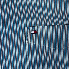 Load image into Gallery viewer, TOMMY HILFIGER "Custom Fit" 80's 2 Ply Multi Striped Long Sleeve Cotton Dress Shirt