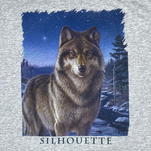 Load image into Gallery viewer, Vintage 90’s Screen Stars Silhouette Wolf Animal Wildlife Single Stitch Grey T-Shirt