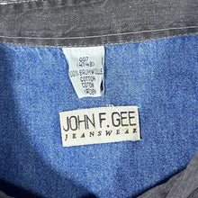 Load image into Gallery viewer, Vintage John F. Gee Cowboy Western Embroidered Blue Denim Cream Long Sleeve Shirt