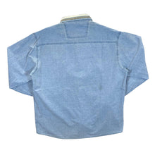 Load image into Gallery viewer, Vintage Cowboy Western Patterned Graphic Blue Denim Long Sleeve Shirt