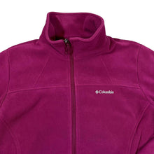 Load image into Gallery viewer, COLUMBIA SPORTSWEAR Classic Mini Logo Berry Pink Zip Fleece Sweatshirt Top