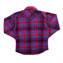 Load image into Gallery viewer, Vintage 90's Wrangler Cowboy Western Plaid Check Popper Long Sleeve Flannel Shirt