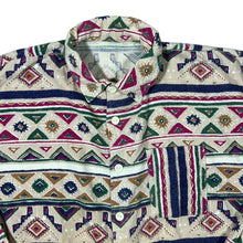 Load image into Gallery viewer, Vintage Aztec Crazy Patterned Multi Coloured Long Sleeve Flannel Shirt