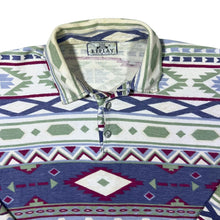 Load image into Gallery viewer, Vintage Replay Aztec Crazy Abstract Patterned Long Sleeve Polo Shirt